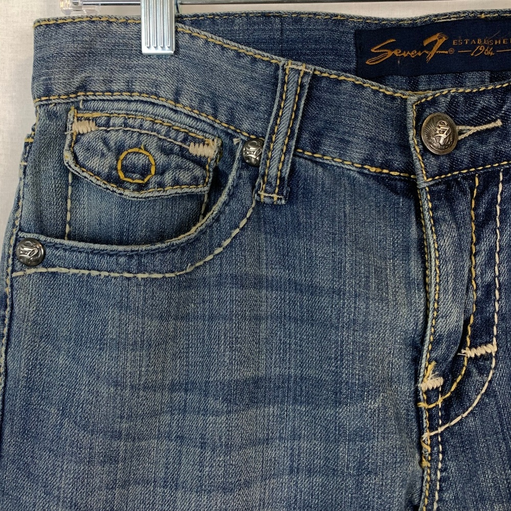 Seven7 Medium Wash Straight Leg Jeans 33" inseam - Picture 4 of 6